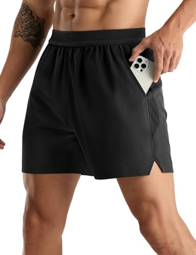 CRZ YOGA Men's Four-Way Stretch Workout Shorts - 5'' Soft Durable